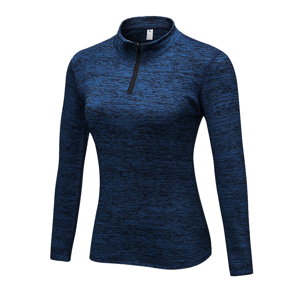Women Quarter Zip Running Jacket Long Sleeve Yoga Shirt Pullover LANBAOSI