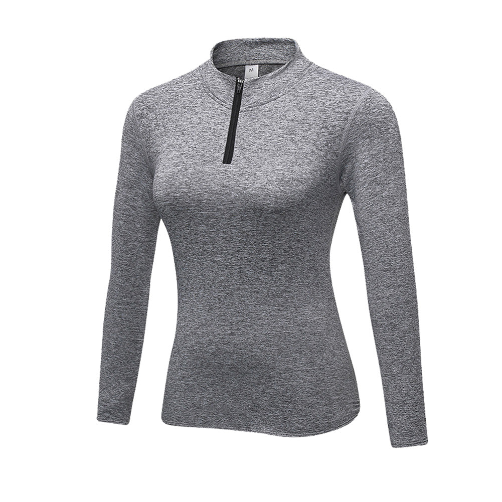 Women Quarter Zip Running Jacket Long Sleeve Yoga Shirt Pullover LANBAOSI