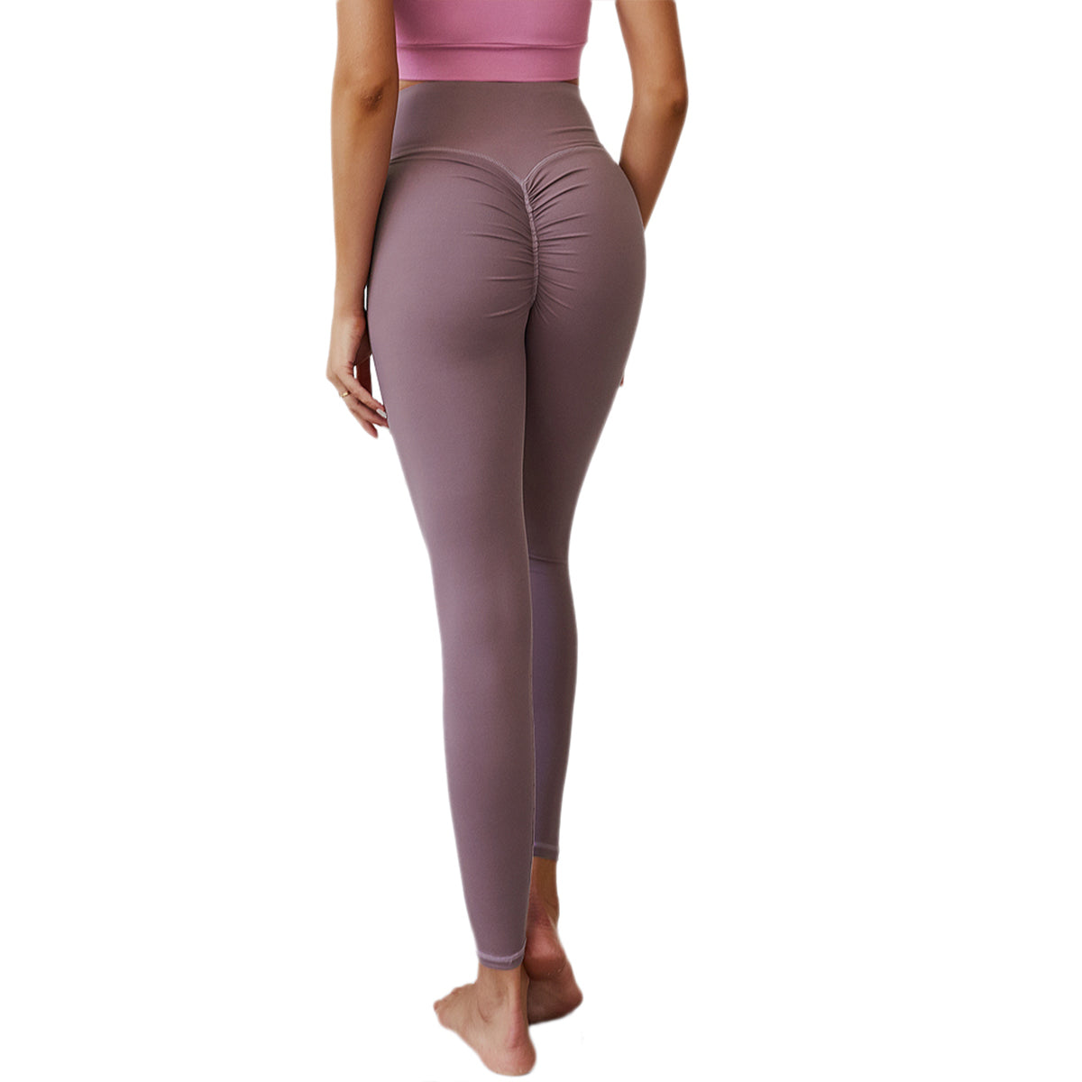 Women Ruched Butt Lifting Leggings High Waist Tummy Control Yoga Pants LANBAOSI