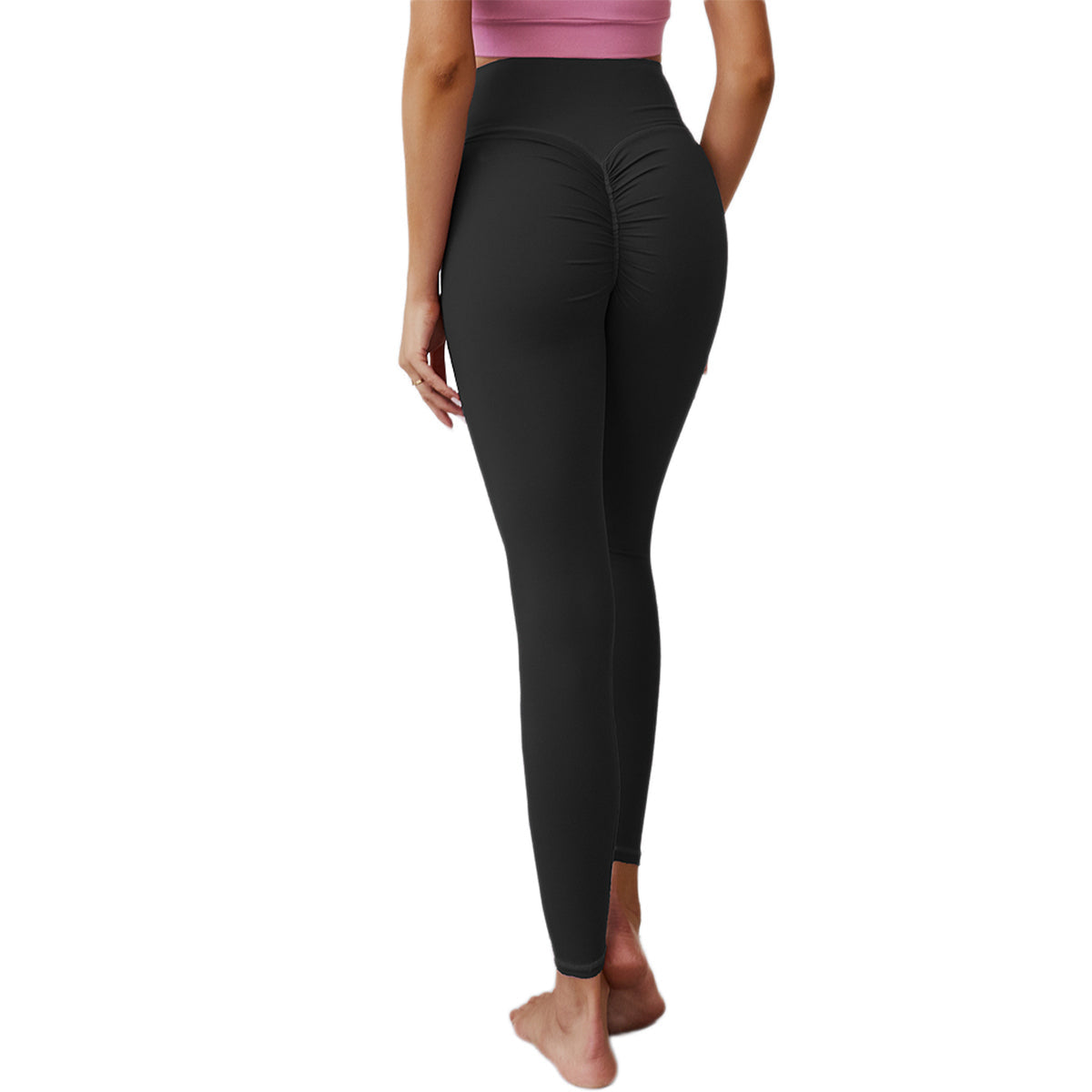 Women Ruched Butt Lifting Leggings High Waist Tummy Control Yoga Pants LANBAOSI