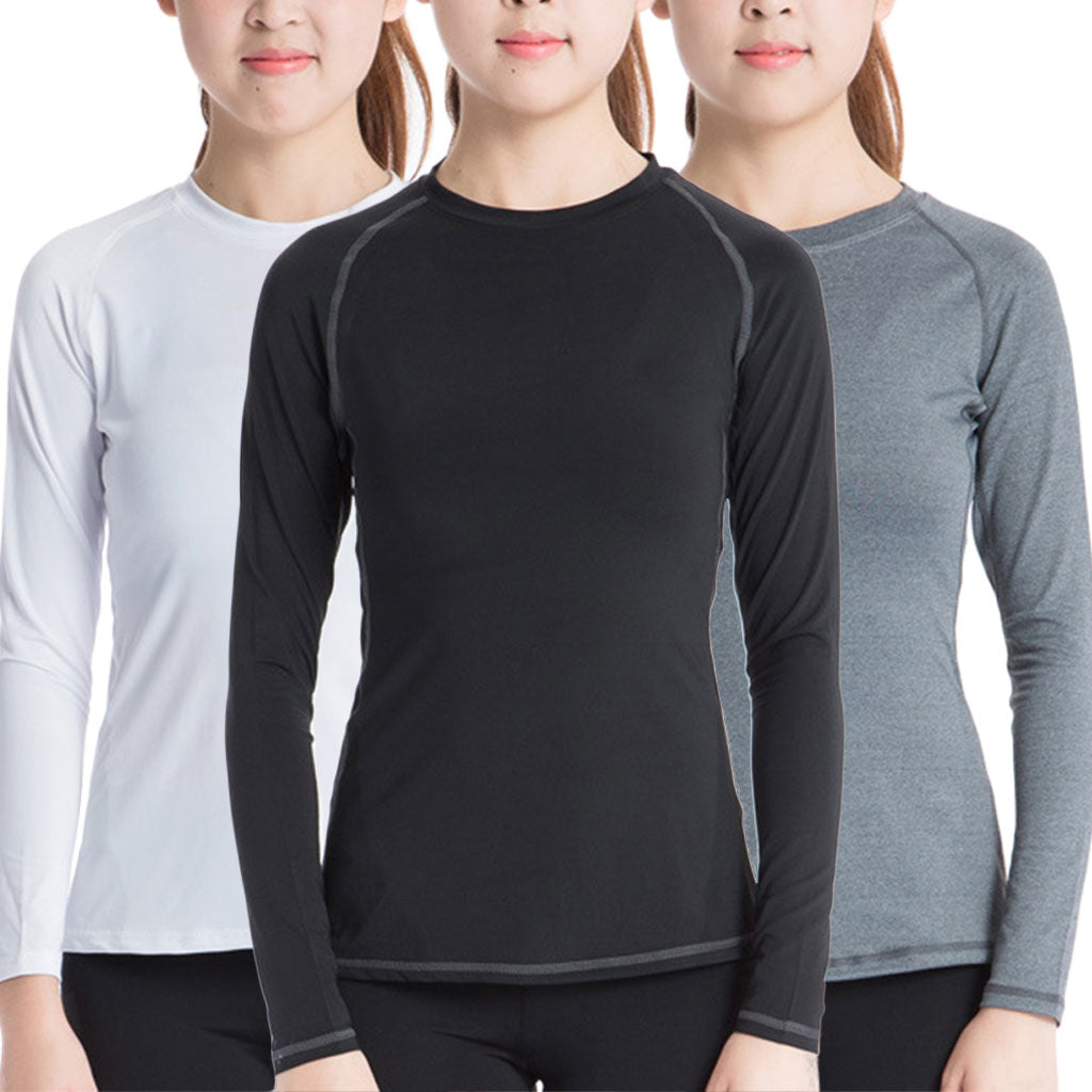 Women Thermal Winter Compression Baselayer Long Shirts with Thumb Hole LANBAOSI