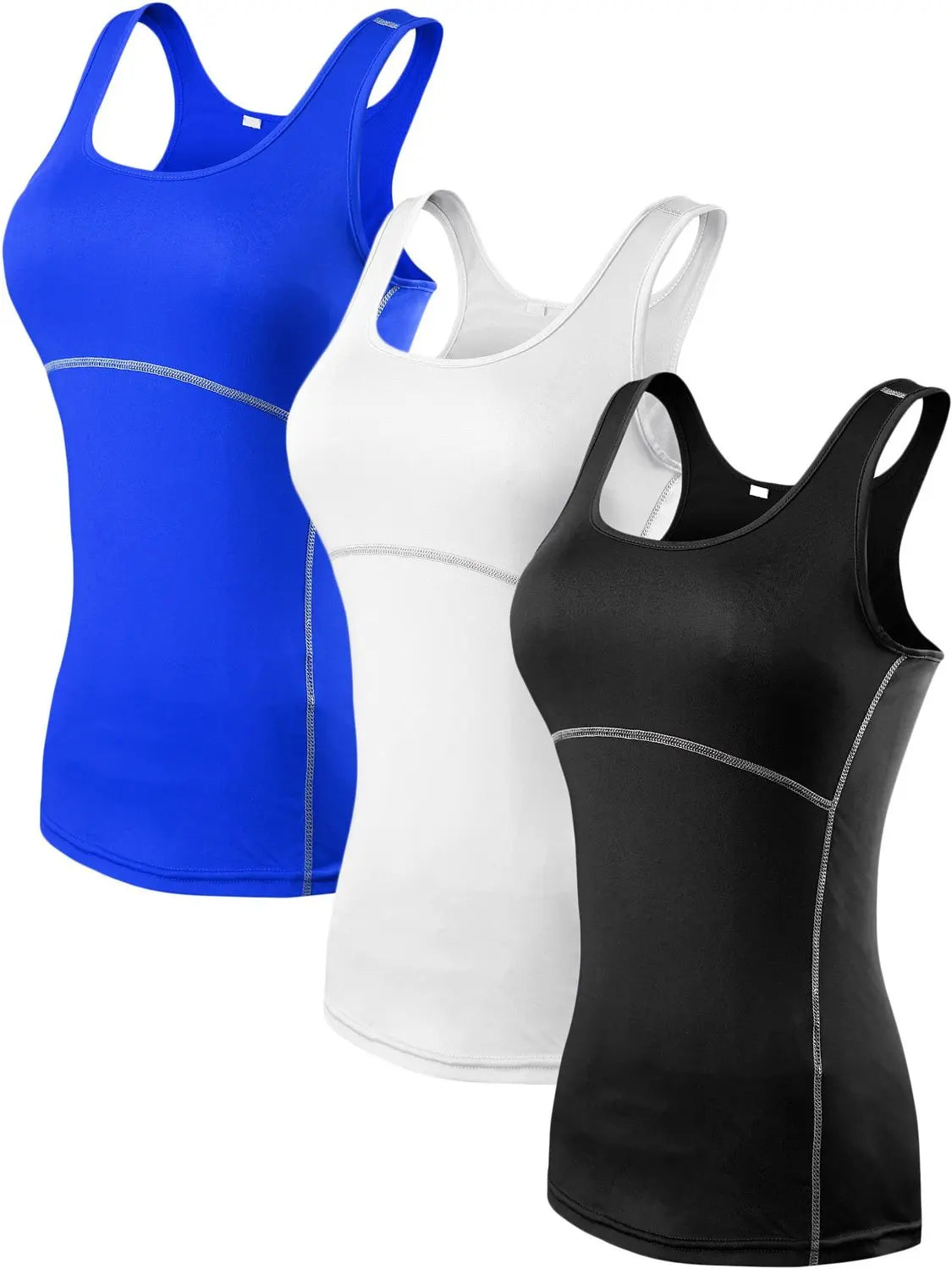 Women's 3 Pack Sliming Compression Vest Dry Sleeveless Yoga Tank Top LANBAOSI