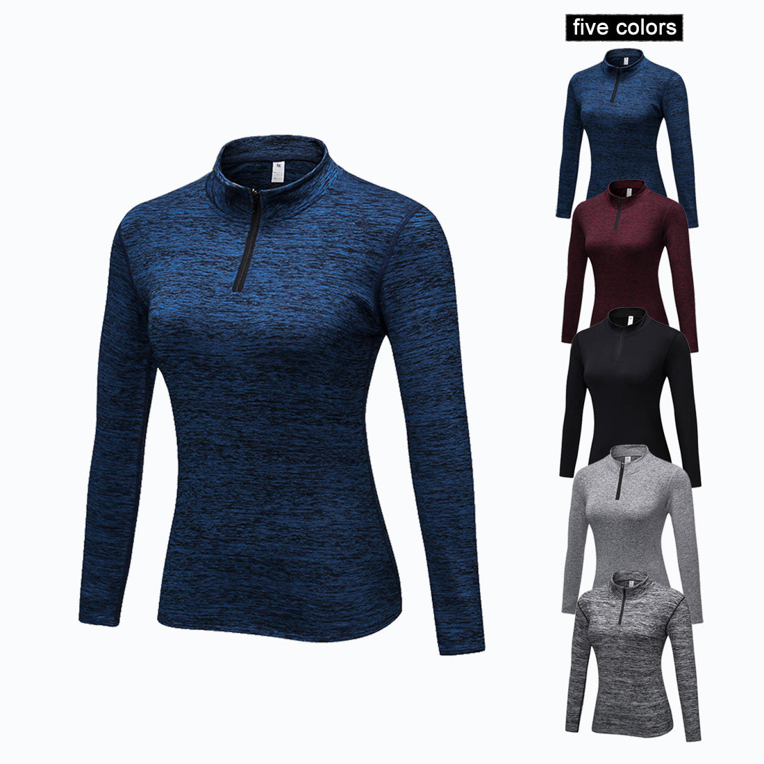 Women's Pullover Slim Fit 1/4 Zip Fleece Lined Yoga Tops LANBAOSI