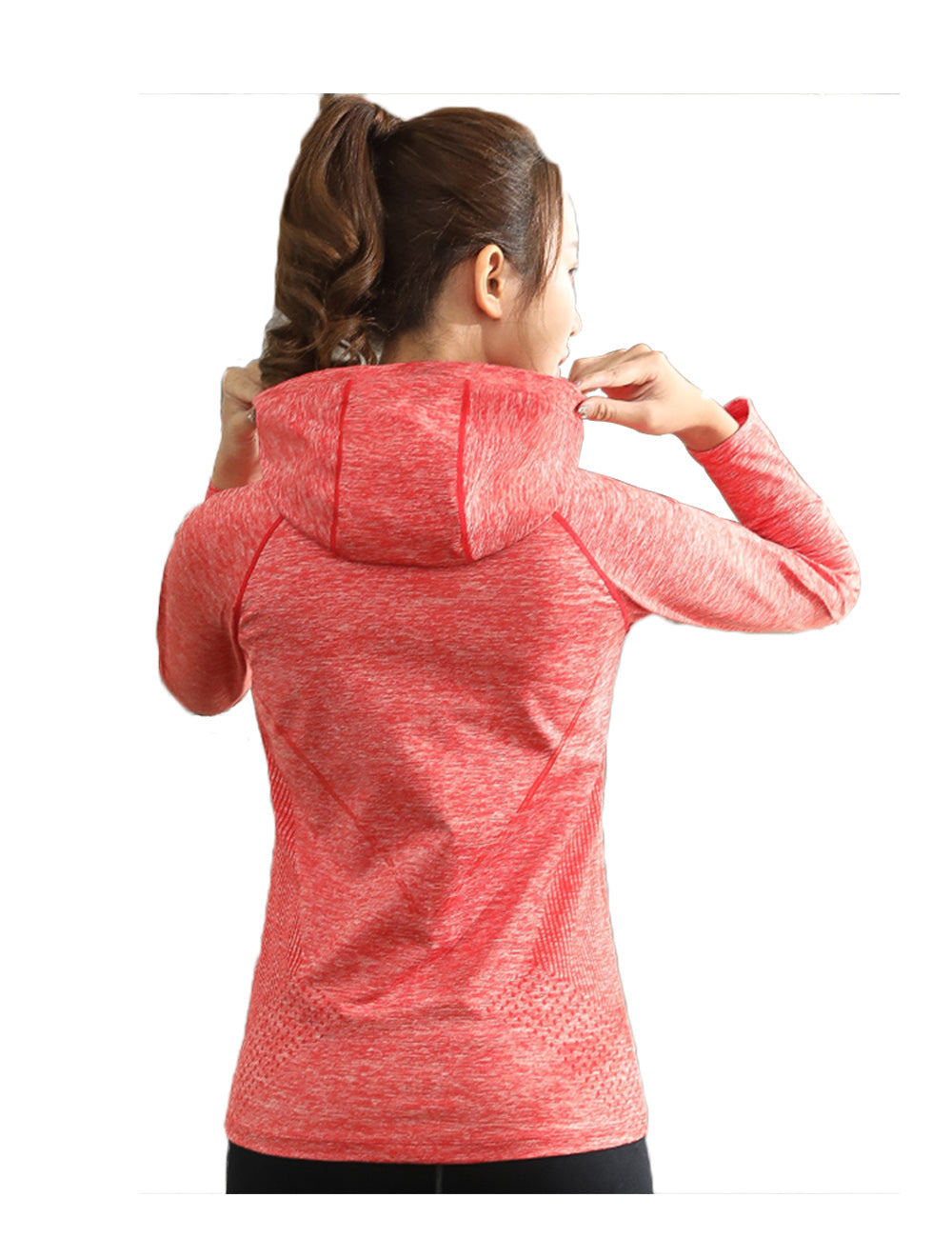 Women's Running shirt Quick Dry Yoga Fitness long Sleeve Hooded LANBAOSI
