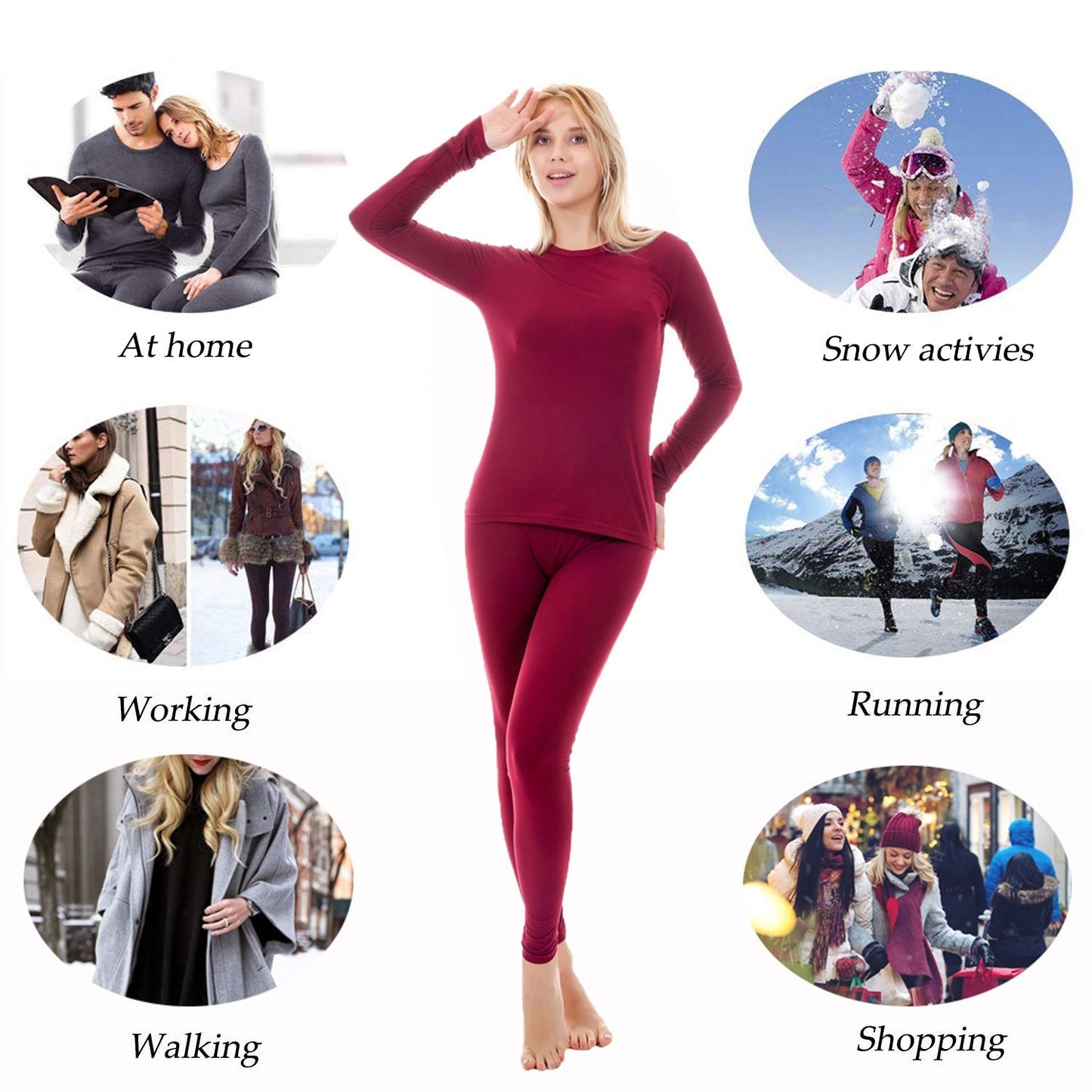 Women's Thermal Underwear Bottoms Elastic Ultra Soft Long Johns Pants LANBAOSI
