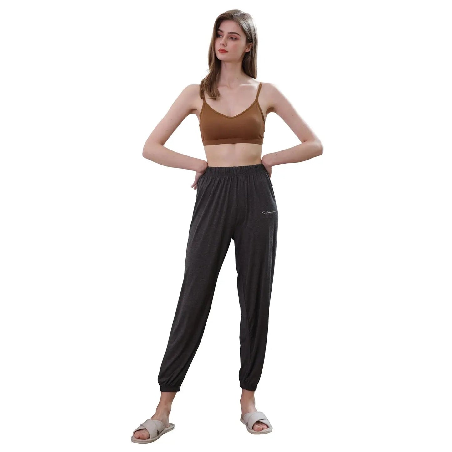 Womens Comfy Lounge Pants Knit Sleep Joggers Stretch Pajama Bottoms LANBAOSI