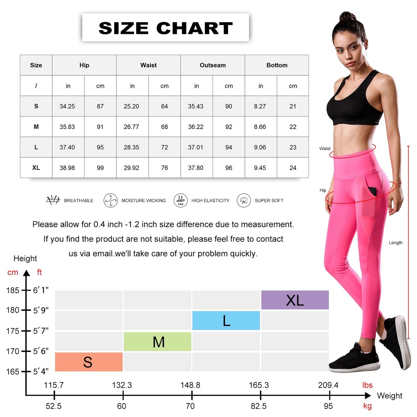 Womens Yoga Pants with Pockets High Waist Tummy Control Running Capri Leggings LANBAOSI