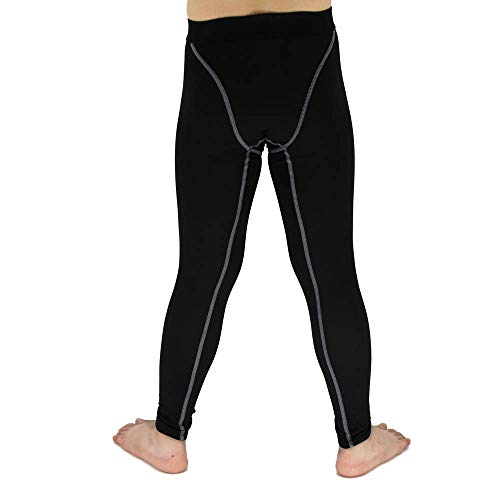 Youth Boys Compression Leggings Unisex Athletic Pants Base Layer Football Workout Tight LANBAOSI