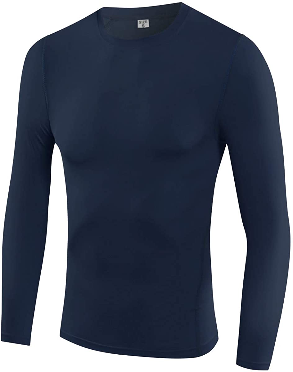 Youth Boys Compression Shirt Long Sleeve Football Baseball Undershirt Unisex Quick Dry Sports Baselayer LANBAOSI