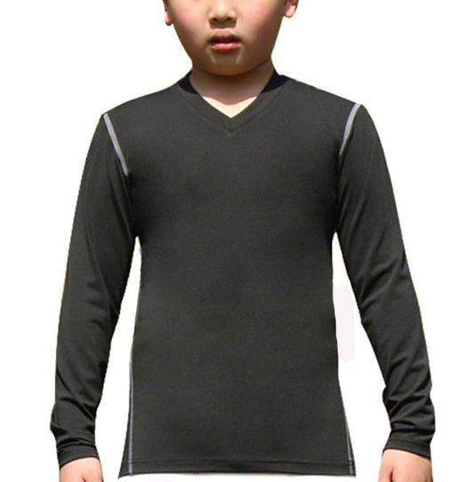 Youth Boys Compression Shirt Long Sleeve Football Baseball Undershirt for Unisex Quick Dry Sports Baselayer LANBAOSI