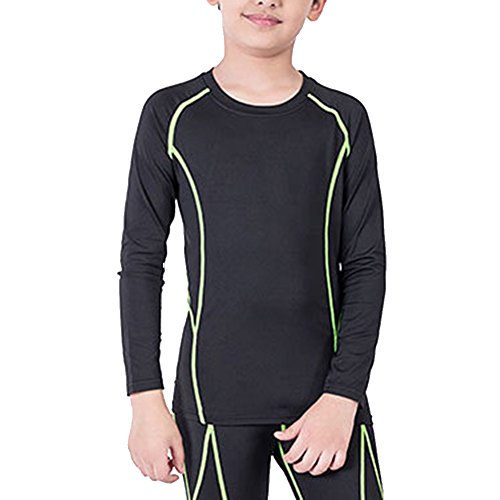 Youth Boys Compression Shirts Long Sleeve Undershirts Quick Dry Performance Unisex Sports Baselayers T-shirt LANBAOSI