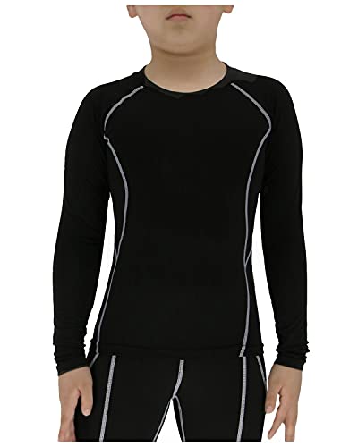 Youth Boys Compression Shirts Long Sleeve Undershirts Quick Dry Performance Unisex Sports Baselayers T-shirt LANBAOSI