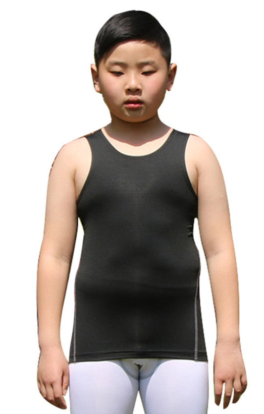 Youth Boys Girls Compression Tank Tops Athletic Sleeveless Shirt Undershirts for Unisex Workout Base Layer Vest LANBAOSI