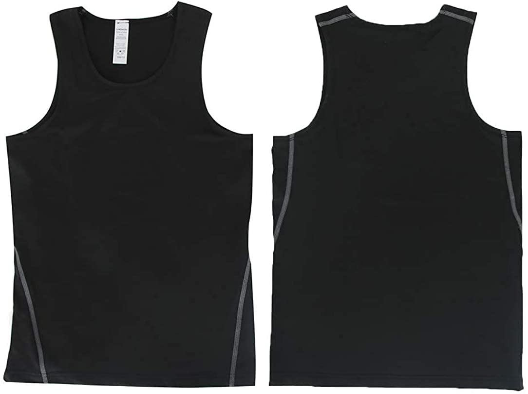 Youth Boys Girls Compression Tank Tops Athletic Sleeveless Shirt Undershirts for Unisex Workout Base Layer Vest LANBAOSI