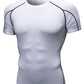 Running Tops for Men Short Sleeve Sports T-Shirts Male Fitness Athletic Base Layers Compression Top Quick Dry Clothing for Gym