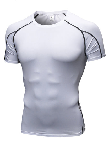 Running Tops for Men Short Sleeve Sports T-Shirts Male Fitness Athletic Base Layers Compression Top Quick Dry Clothing for Gym