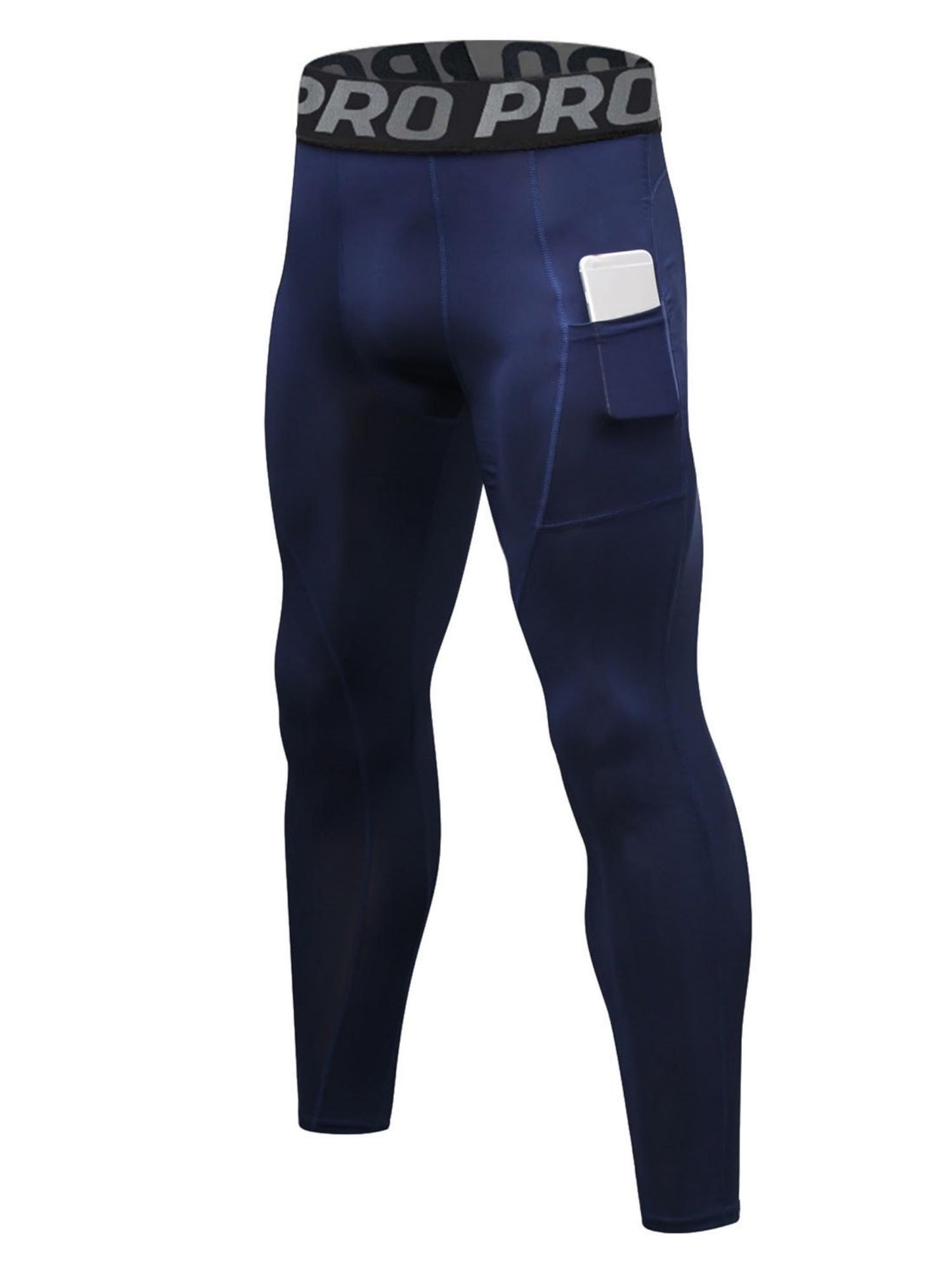 Men Compression Pants Athletic Sport Base Layer Male Quick Dry Sport Gym Leggings Tights with Phone Pocket