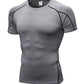 Running Tops for Men Short Sleeve Sports T-Shirts Male Fitness Athletic Base Layers Compression Top Quick Dry Clothing for Gym