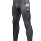 Men Compression Pants Athletic Sport Base Layer Male Quick Dry Sport Gym Leggings Tights with Phone Pocket