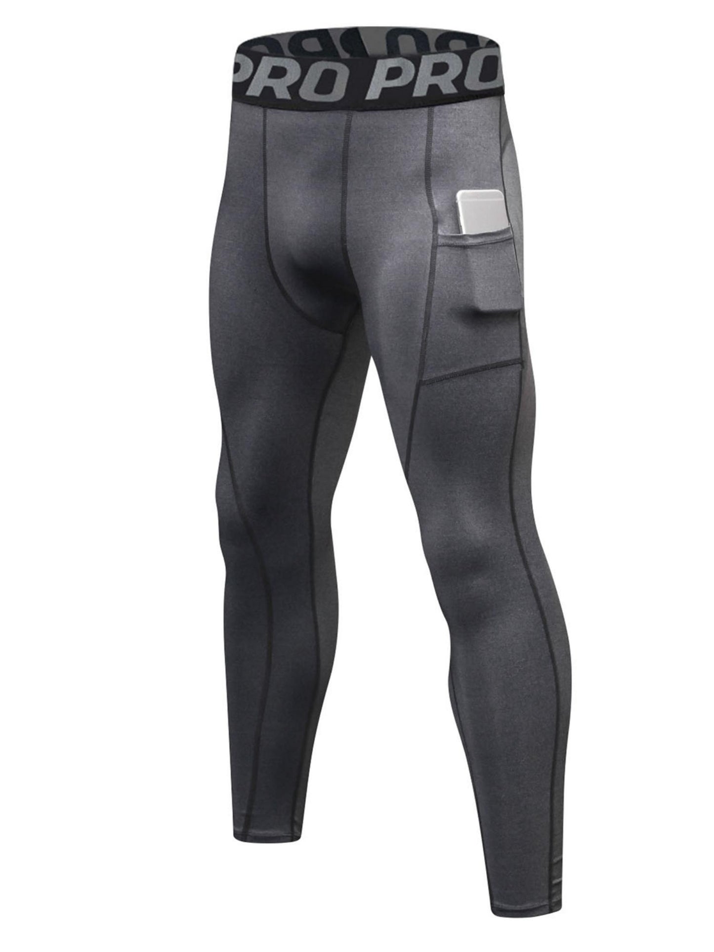 Men Compression Pants Athletic Sport Base Layer Male Quick Dry Sport Gym Leggings Tights with Phone Pocket