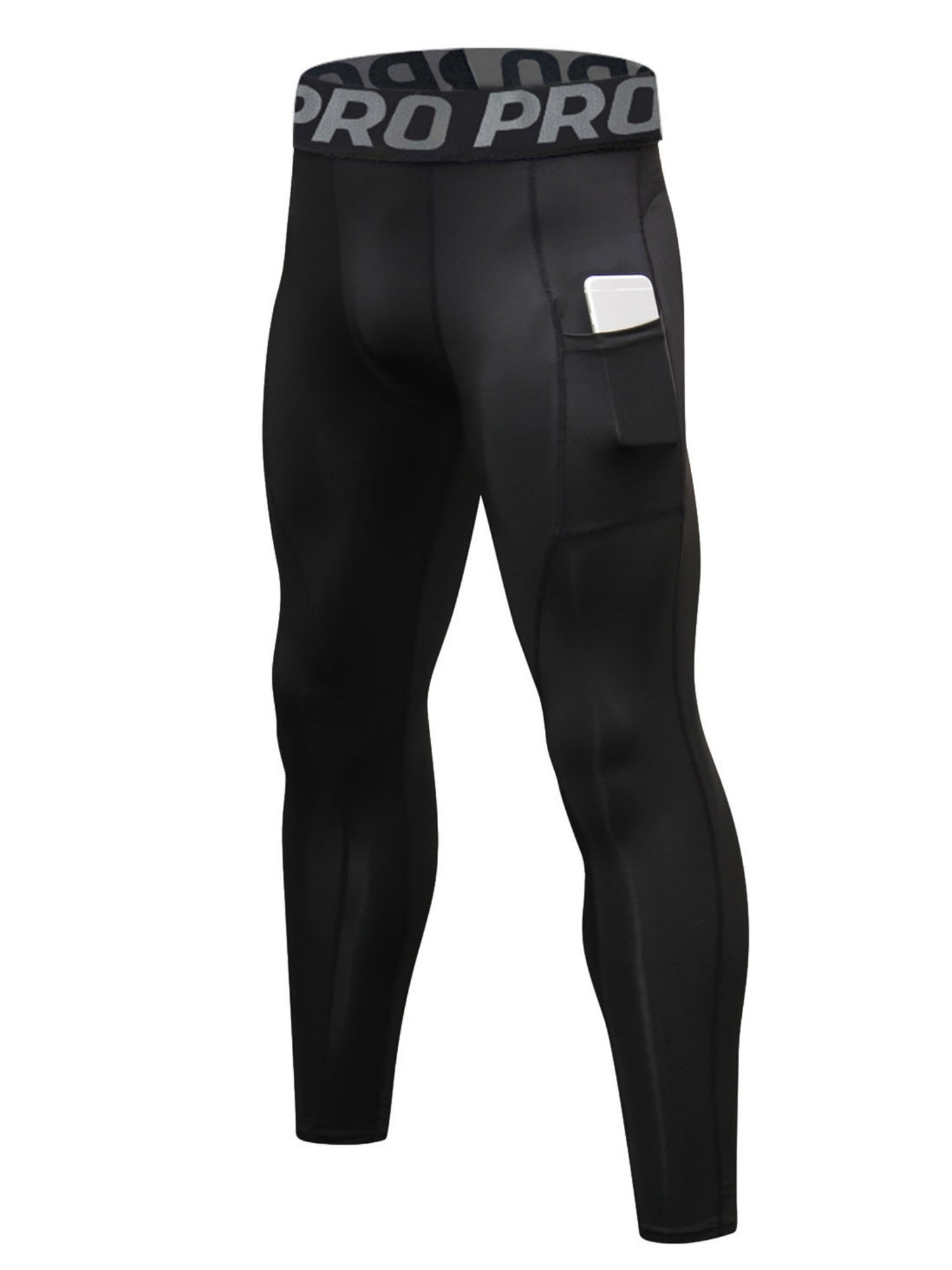 Men Compression Pants Athletic Sport Base Layer Male Quick Dry Sport Gym Leggings Tights with Phone Pocket