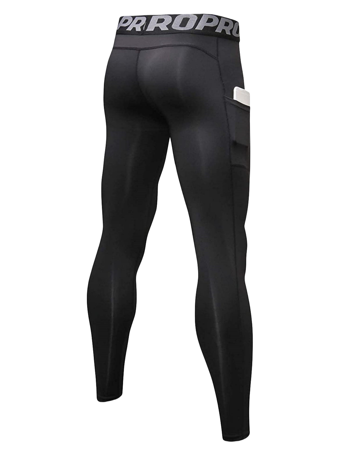 Men Compression Pants Athletic Sport Base Layer Male Quick Dry Sport Gym Leggings Tights with Phone Pocket