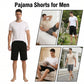 LANBAOSI Men's 2 Pack Pajama Shorts Jersey Knit Lightweight Sleep Lounge with Pockets