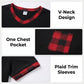 LANBAOSI Mens Pajamas Set Short Sleeve T-shirt and Plaid PJ Pants Set Soft Lounge Set