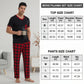 LANBAOSI Mens Pajamas Set Short Sleeve T-shirt and Plaid PJ Pants Set Soft Lounge Set