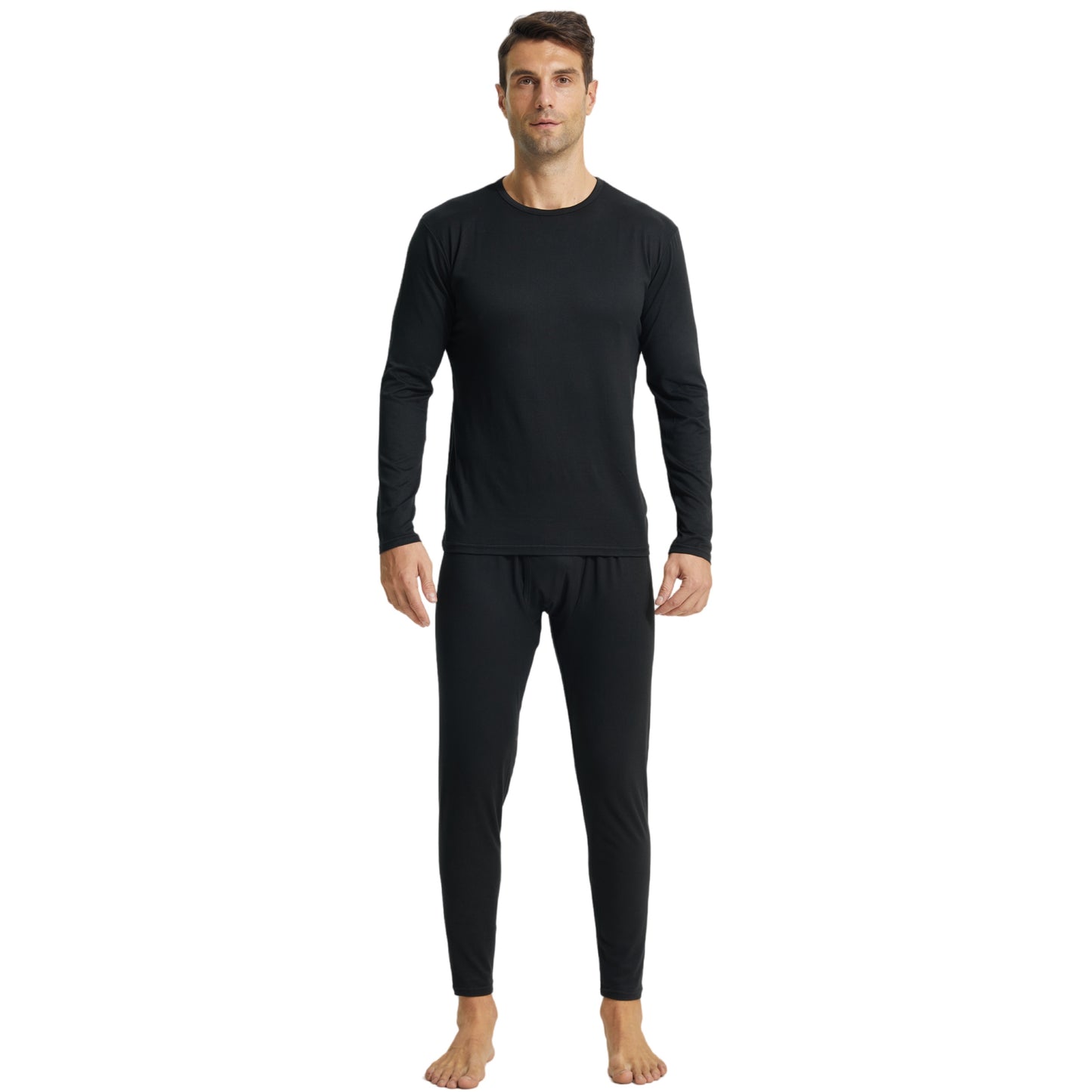 Men Thermal Underwear Set Winter Top & Bottom Ultra Soft Male Long John Set