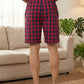 LANBAOSI Men's 2 Pack Pajama Shorts Cotton Blend Sleep Lounge Shorts Plaid Drawstring with Pockets