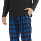 LANBAOSI Men Fleece Plaid Pajamas Set Comfy Sleepwear 2-piece