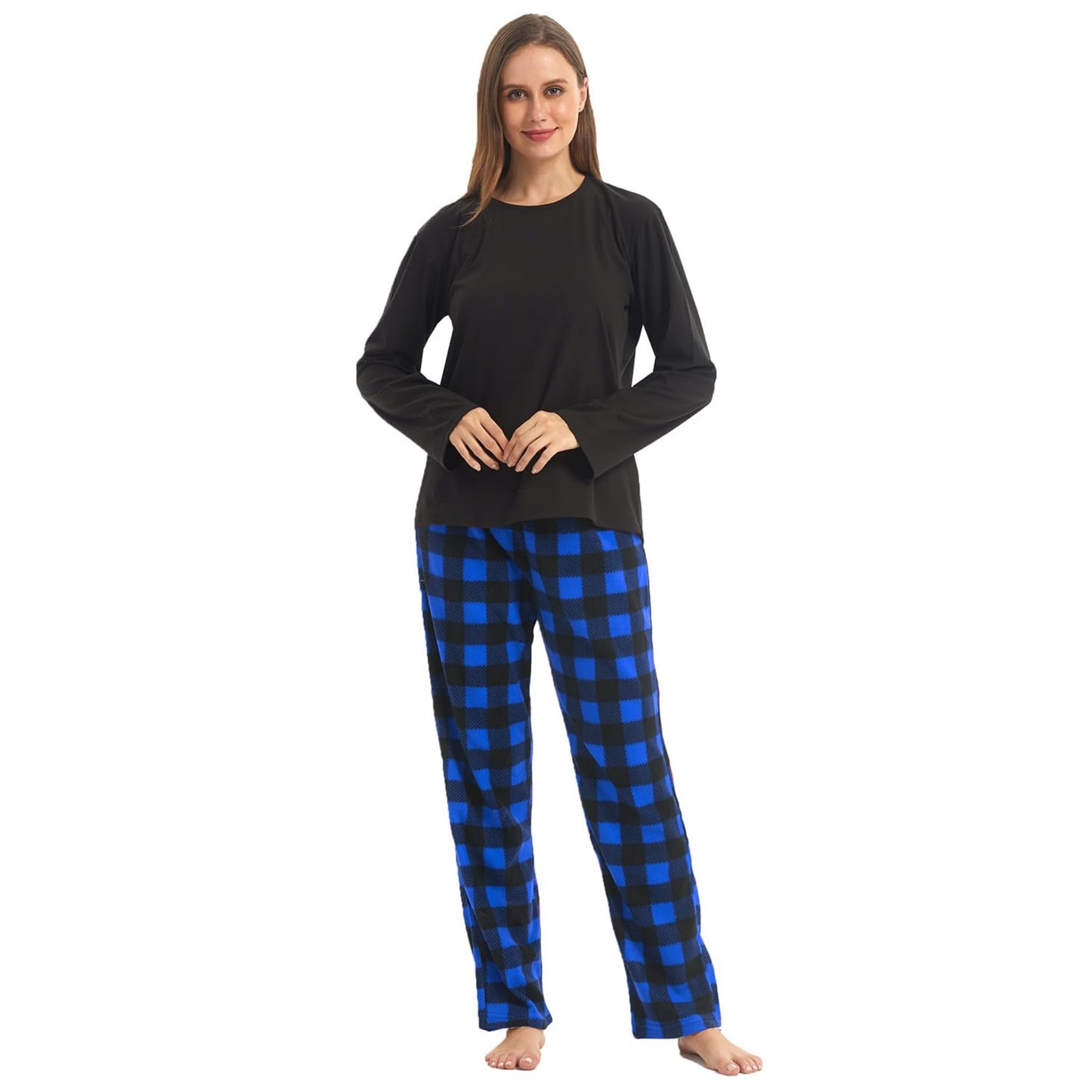 LANBAOSI Woman Winter Fleece Pajamas Set 2 Piece  Comfy Warm PJ Set
