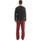 LANBAOSI Men Pajamas Set Comfy Plaid Flannel Pants And Microfleece Shirt