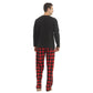 LANBAOSI Men Fleece Plaid Pajamas Set Comfy Sleepwear 2-piece