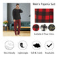 LANBAOSI Men Fleece Plaid Pajamas Set Comfy Sleepwear 2-piece
