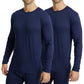 2 Pack Men Thermal Underwear Top Crew Neck Male Long Johns Shirts