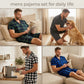 LANBAOSI Mens Pajamas Set Short Sleeve Button Down Shirts and Plaid PJ Shorts 2pc Soft Lounge Sleepwear Set