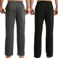 LANBAOSI Men's 2 Pack Pajama Pants with Pockets, Jersey Knit Lightweight Sleep Bottoms