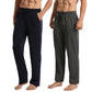 LANBAOSI Men's 2 Pack Pajama Pants with Pockets, Jersey Knit Lightweight Sleep Bottoms