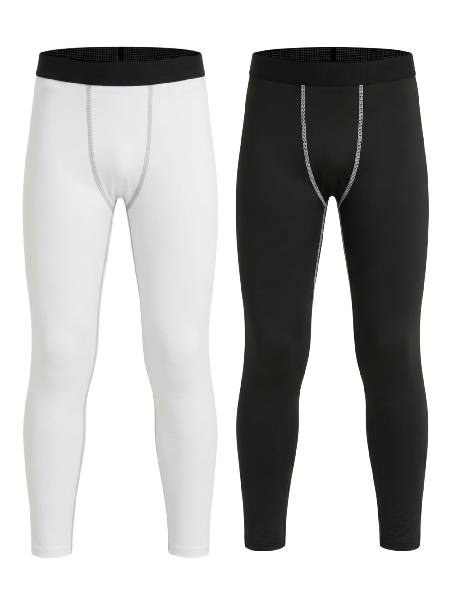 2 Pack Youth Boys Compression Leggings Athletic Workout Running Tights