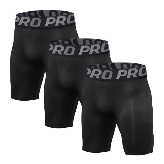 LANBAOSI 3 Pack Mens Performance Compression Shorts Spandex Running Underwear for Men Athletic Shorts Biking Running