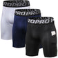 3 Pack Men Compression Shorts with Pocket Athletic Running Workout Underwear