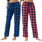 LANBAOSI 2 Pack Women Comfy Soft Fleece Plaid Pajama Pants