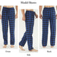 LANBAOSI 2 Pack Men's Flannel Plaid Pajama Pants Lounge PJ Bottoms