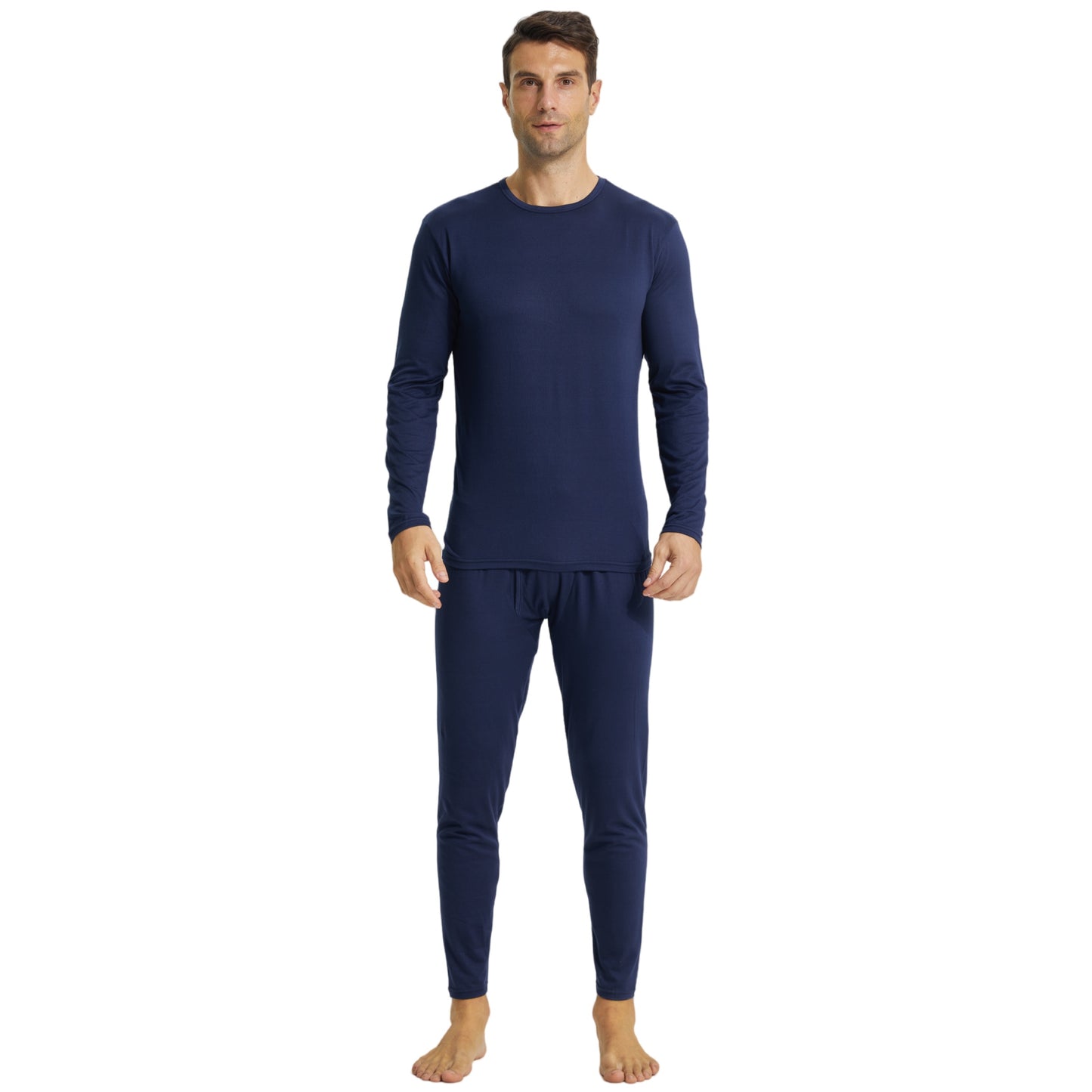 Men Thermal Underwear Set Winter Top & Bottom Ultra Soft Male Long John Set