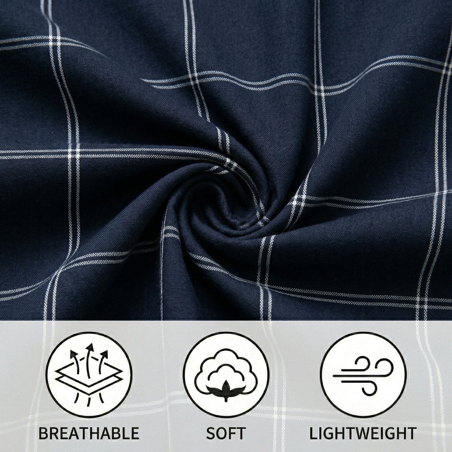 LANBAOSI Mens Pajamas Set Short Sleeve Button Down Shirts and Plaid PJ Shorts 2pc Soft Lounge Sleepwear Set