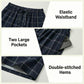 LANBAOSI Mens Pajamas Set Short Sleeve Button Down Shirts and Plaid PJ Shorts 2pc Soft Lounge Sleepwear Set
