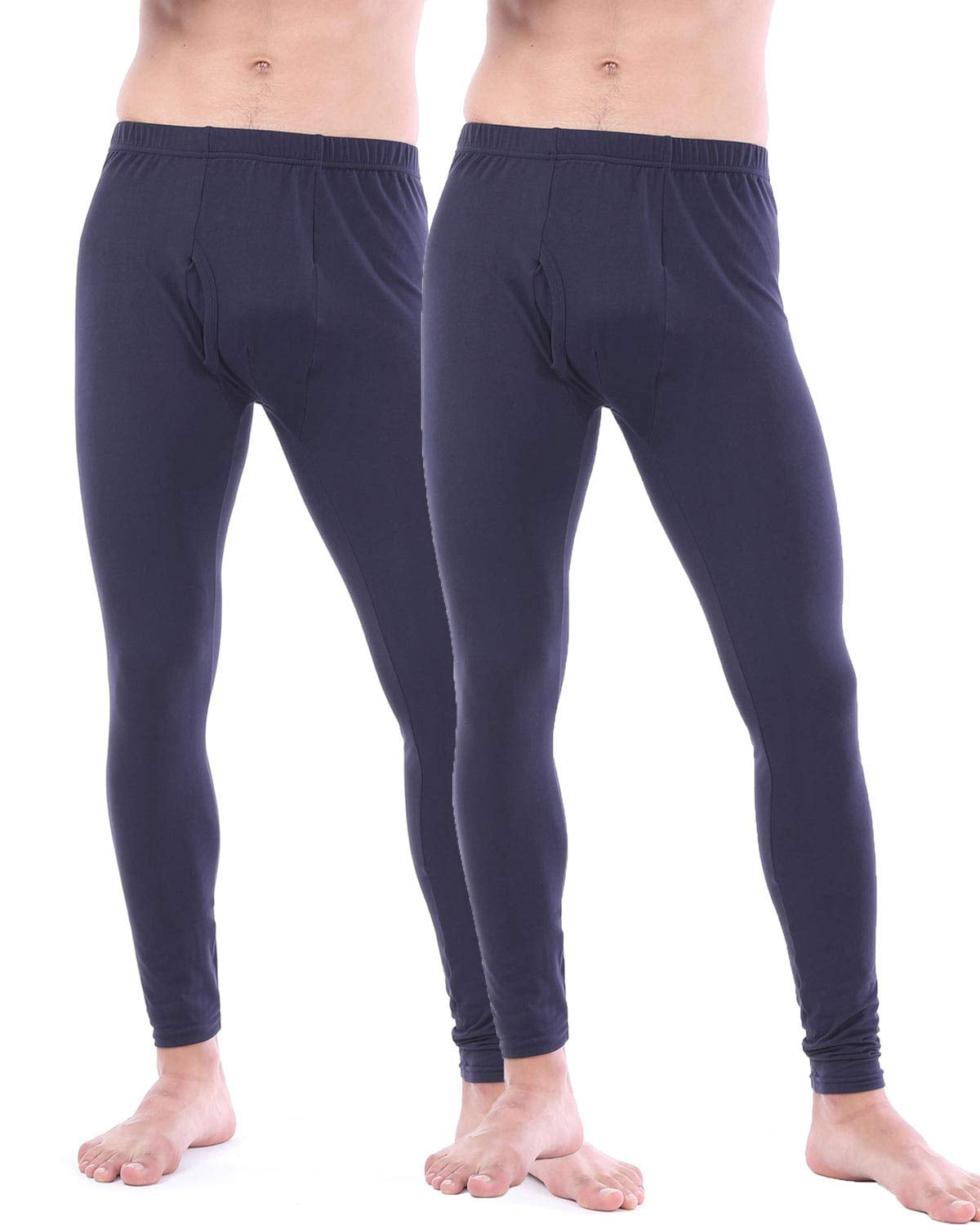 LANBAOSI Men Thermal Pants Long John Underwear Bottom 2 Pack