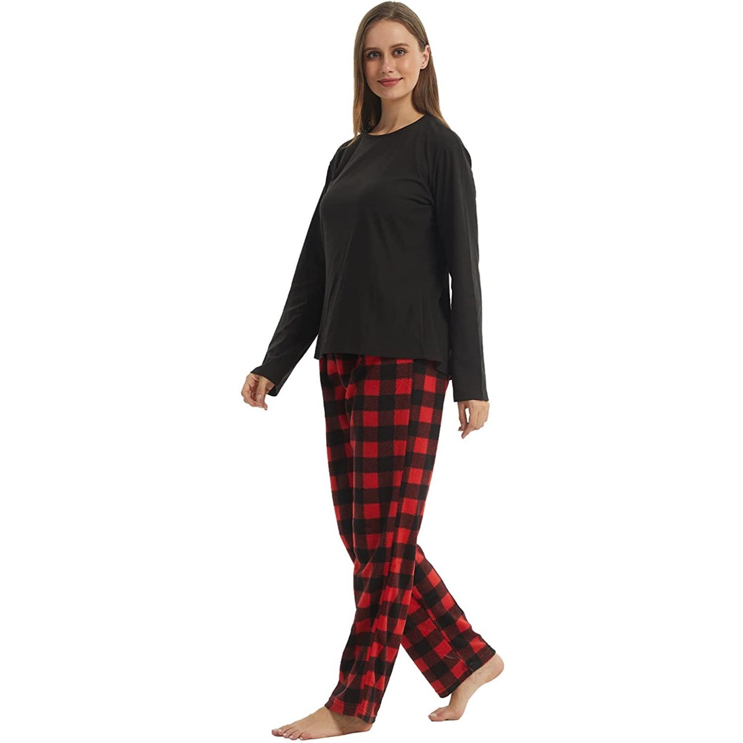 LANBAOSI Woman Winter Fleece Pajamas Set 2 Piece  Comfy Warm PJ Set